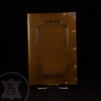 Golden Brown Antiqued Leather Covered Book