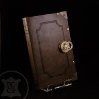 Grey Antiqued Twist Lock Leather Covered Book