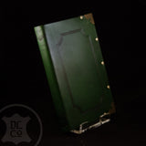 Green Antiqued Leather Covered Book