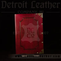 Wine Antiqued Leather Bound Book
