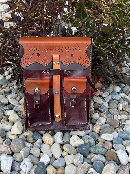Pattered Leather Satchel